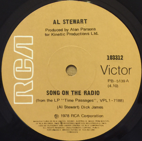 Accords et paroles Song On The Radio Al Stewart
