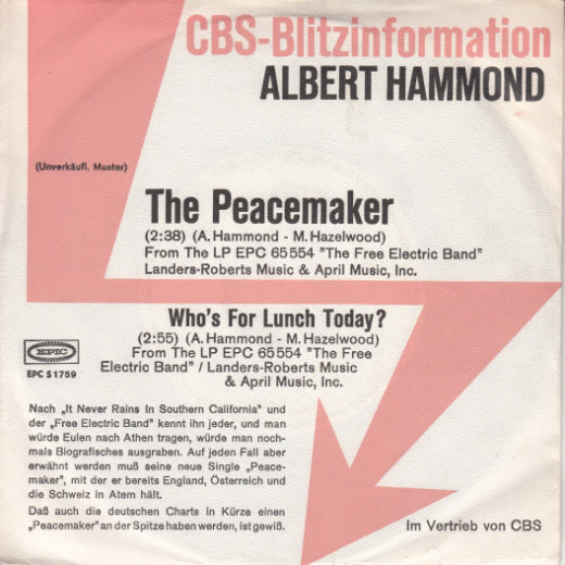 Accords et paroles The Peacemaker Albert Hammond