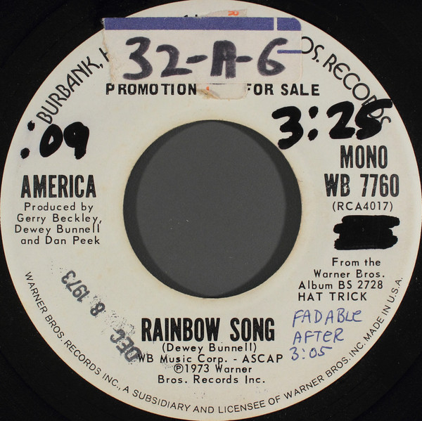 Accords et paroles Rainbow Song America