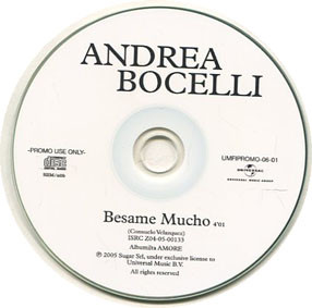 Accords et paroles Besame Mucho Andrea Bocelli