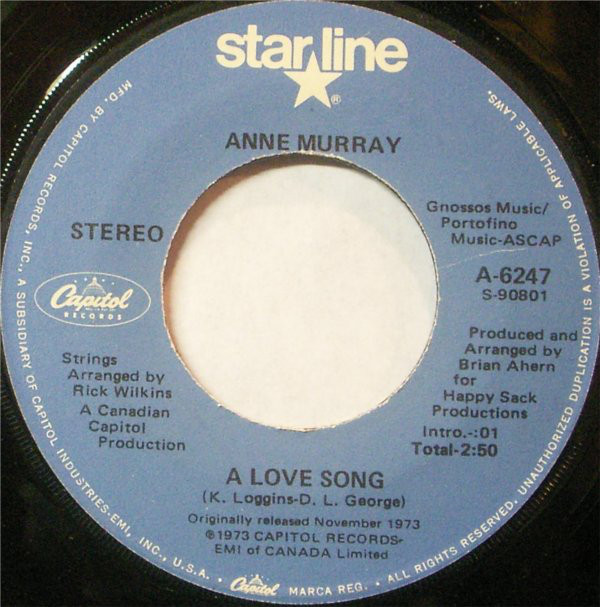 Accords et paroles A Love Song Anne Murray