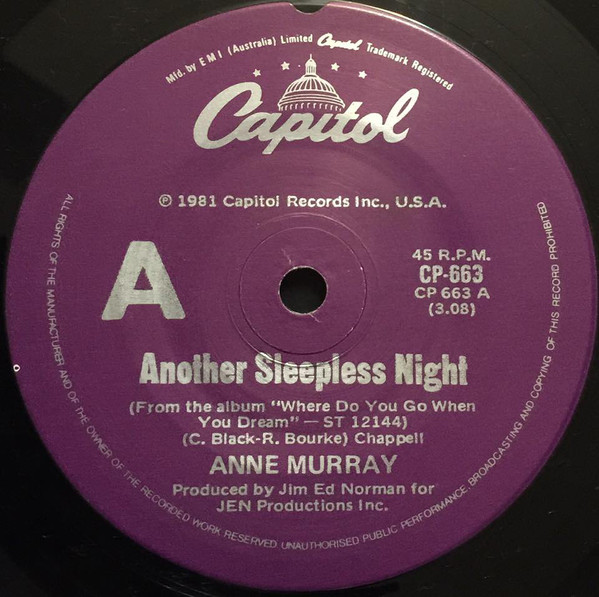 Accords et paroles Another Sleepless Night Anne Murray