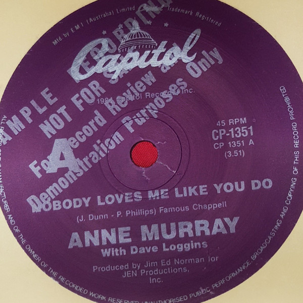 Accords et paroles Nobody Loves Me Like You Do Anne Murray