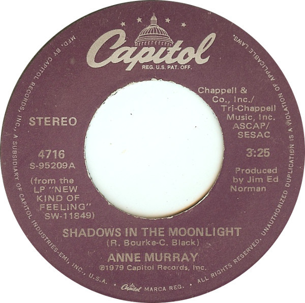 Accords et paroles Shadows In The Moonlight Anne Murray