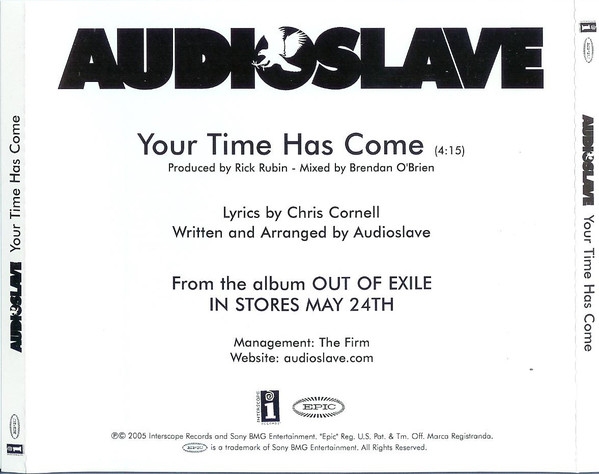 Accords et paroles Your Time Has Come Audioslave