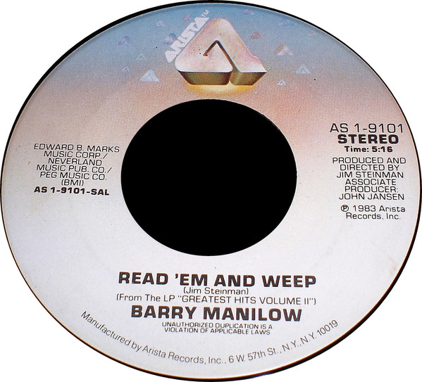 Accords et paroles Read Em And Weep Barry Manilow