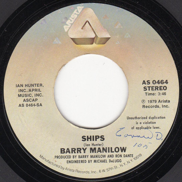 Accords et paroles Ships Barry Manilow