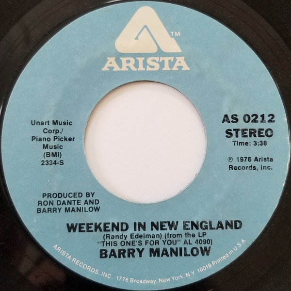 Accords et paroles Weekend In New England Barry Manilow