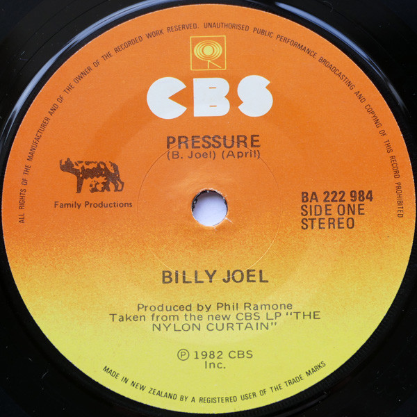 Accords et paroles Pressure Billy Joel