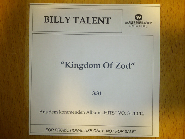 Accords et paroles Kingdom Of Zod Billy Talent