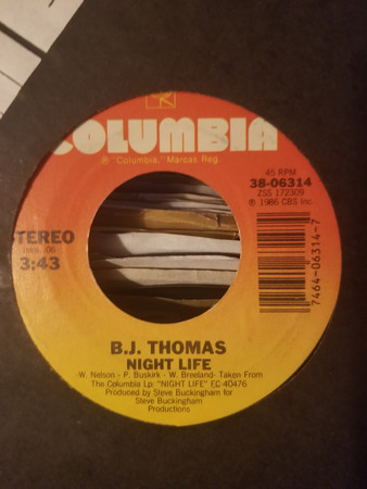 Accords et paroles Night Life B.J. Thomas