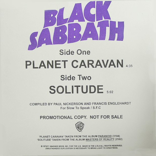 Accords et paroles Solitude Black Sabbath