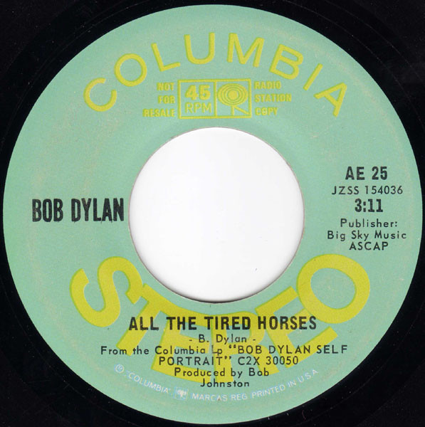 Accords et paroles All The Tired Horses Bob Dylan
