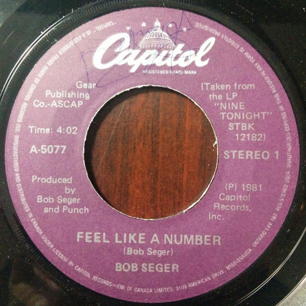 Accords et paroles Feel Like A Number Bob Seger
