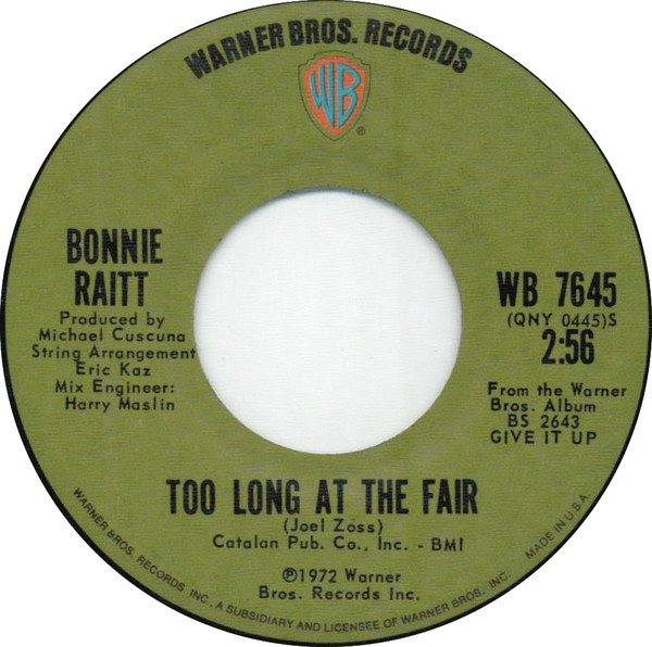 Accords et paroles Too Long At The Fair Bonnie Raitt