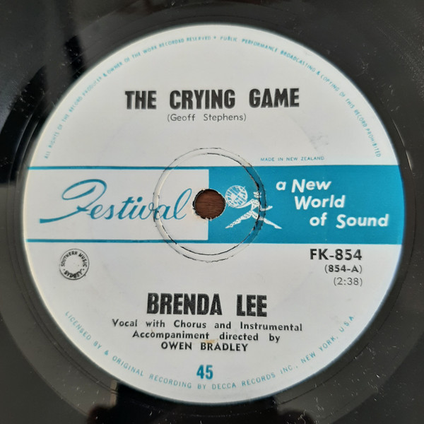 Accords et paroles The Crying Game Brenda Lee