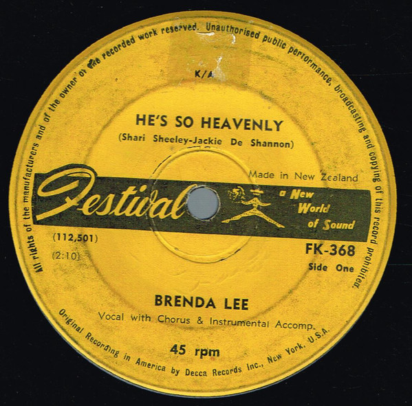 Accords et paroles Hes So Heavenly Brenda Lee