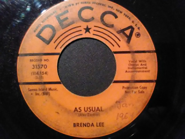Accords et paroles Lonely Lonely Lonely Me Brenda Lee