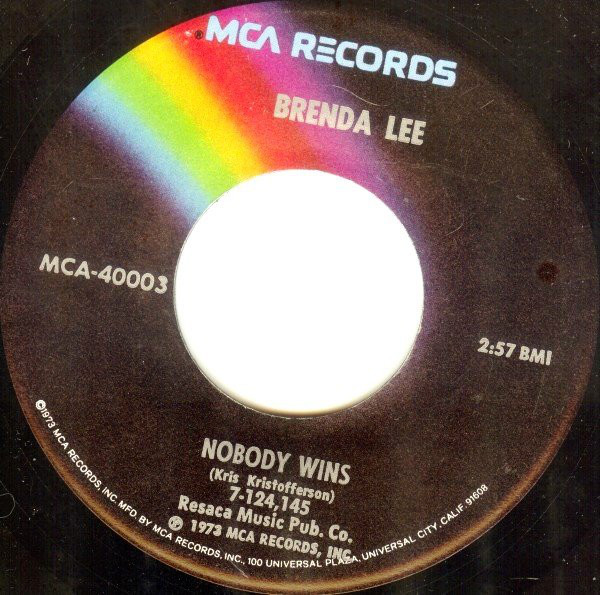 Accords et paroles Nobody Wins Brenda Lee