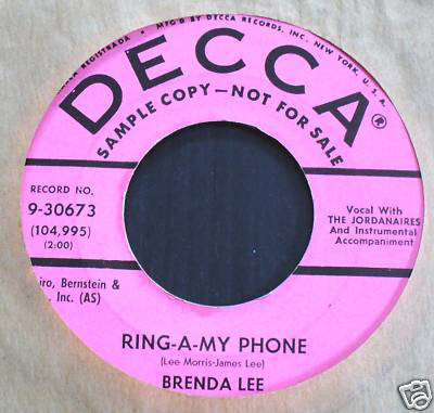 Accords et paroles Ring-A-My-Phone Brenda Lee