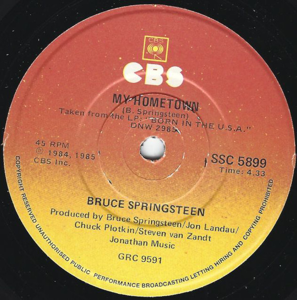 Accords et paroles My Hometown Bruce Springsteen