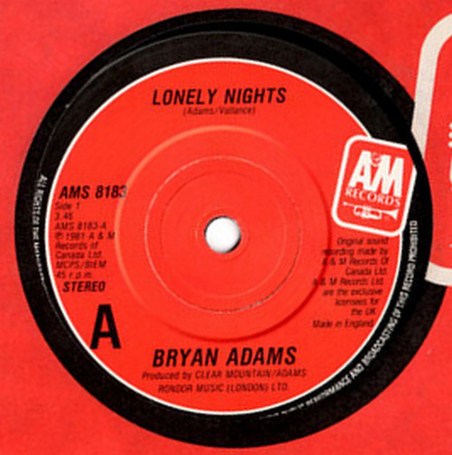 Accords et paroles Lonely Nights Bryan Adams