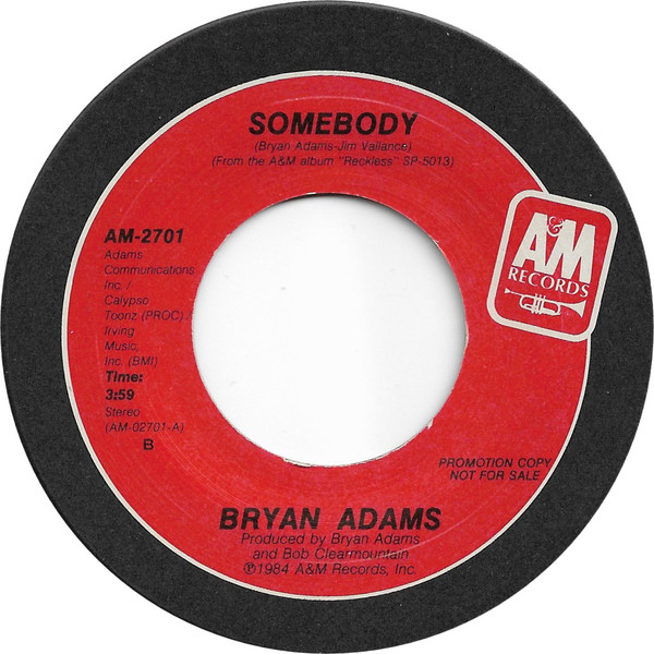 Accords et paroles Somebody Bryan Adams