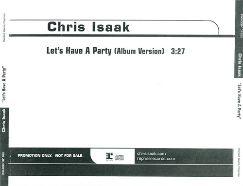 Accords et paroles Lets Have A Party Chris Isaak