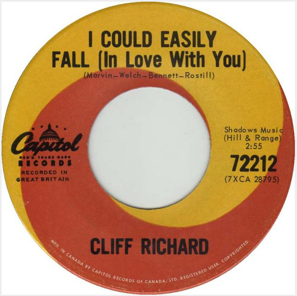 Accords et paroles I Could Easily Fall In Love With You Cliff Richard
