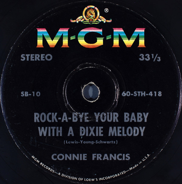 Accords et paroles Rock-a-bye Your Baby With A Dixie Melody Connie Francis