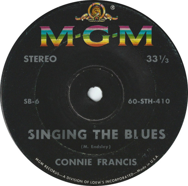 Accords et paroles Singin The Blues Connie Francis