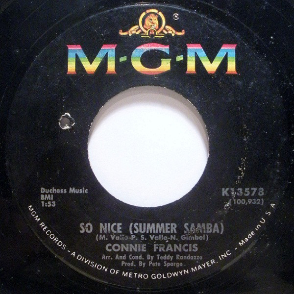 Accords et paroles So Nice (summer Samba) Connie Francis
