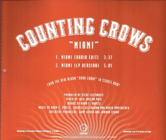 Accords et paroles Miami Counting Crows