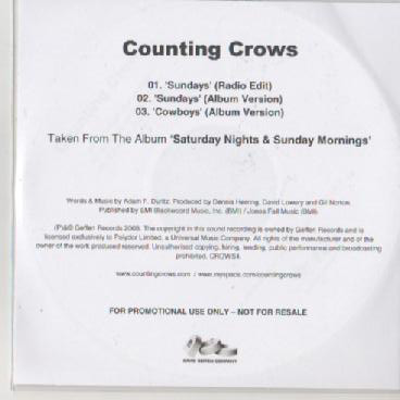 Accords et paroles Sundays Counting Crows