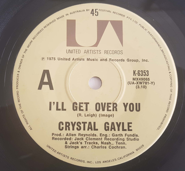 Accords et paroles Ill Get Over You Crystal Gayle