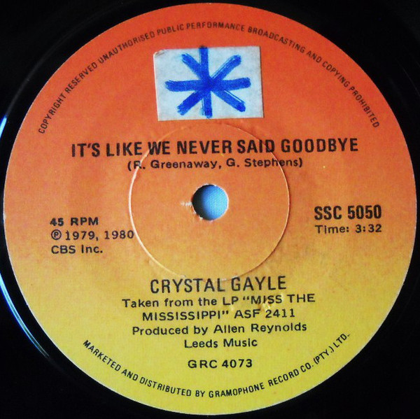 Accords et paroles Its Like We Never Said Goodbye Crystal Gayle