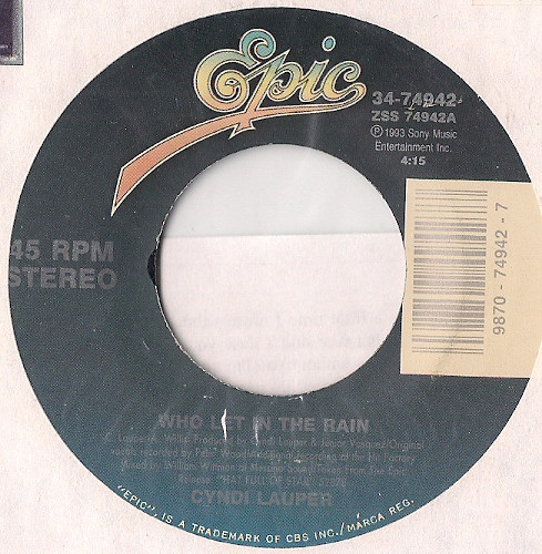 Accords et paroles Who Let in the Rain Cyndi Lauper