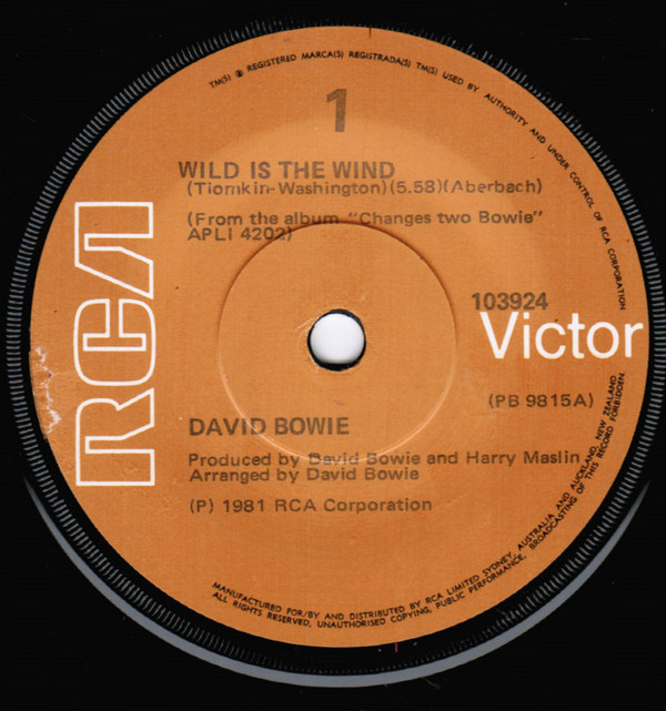 Accords et paroles Wild Is The Wind David Bowie