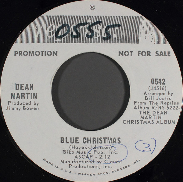 Accords et paroles Blue Christmas Dean Martin