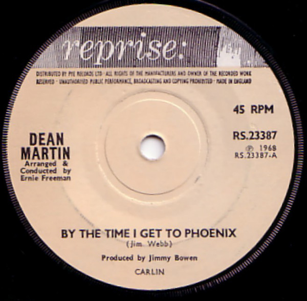 Accords et paroles By The Time I Get To Phoenix Dean Martin