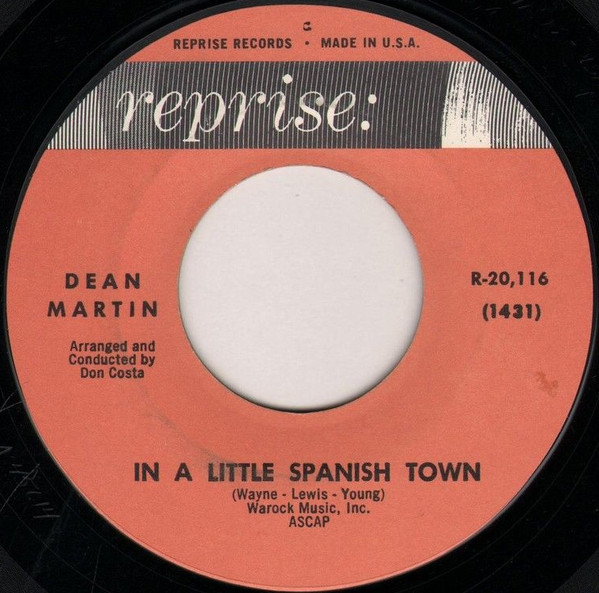 Accords et paroles In A Little Spanish Town Dean Martin