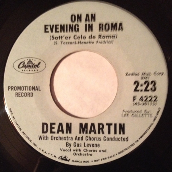 Accords et paroles On An Evening In Roma Dean Martin