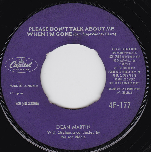 Accords et paroles On The Street Where You (live) Dean Martin