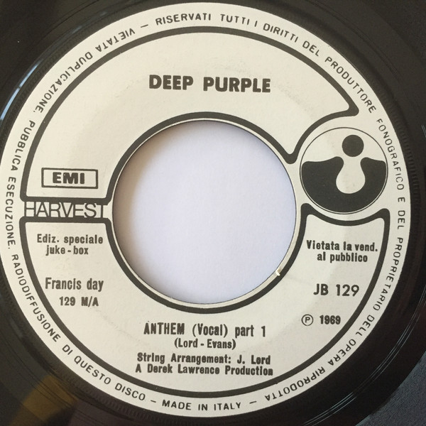Accords et paroles Anthem Deep Purple