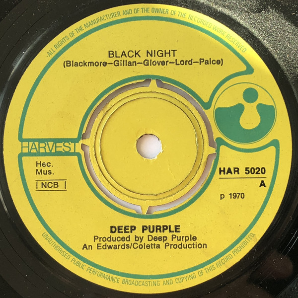 Accords et paroles Black Night Deep Purple