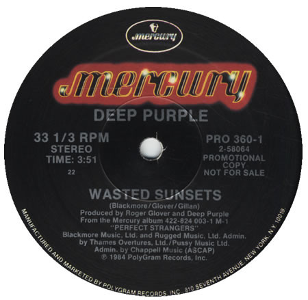 Accords et paroles Wasted Sunsets Deep Purple