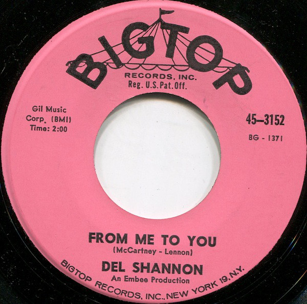 Accords et paroles From Me To You Del Shannon