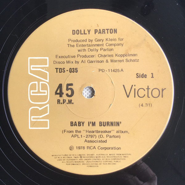 Accords et paroles Baby Im Burning Dolly Parton