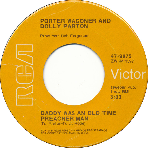 Accords et paroles Daddy Was An Old Time Preacher Man Dolly Parton