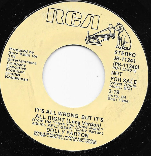Accords et paroles Its All Wrong But Its All Right Dolly Parton